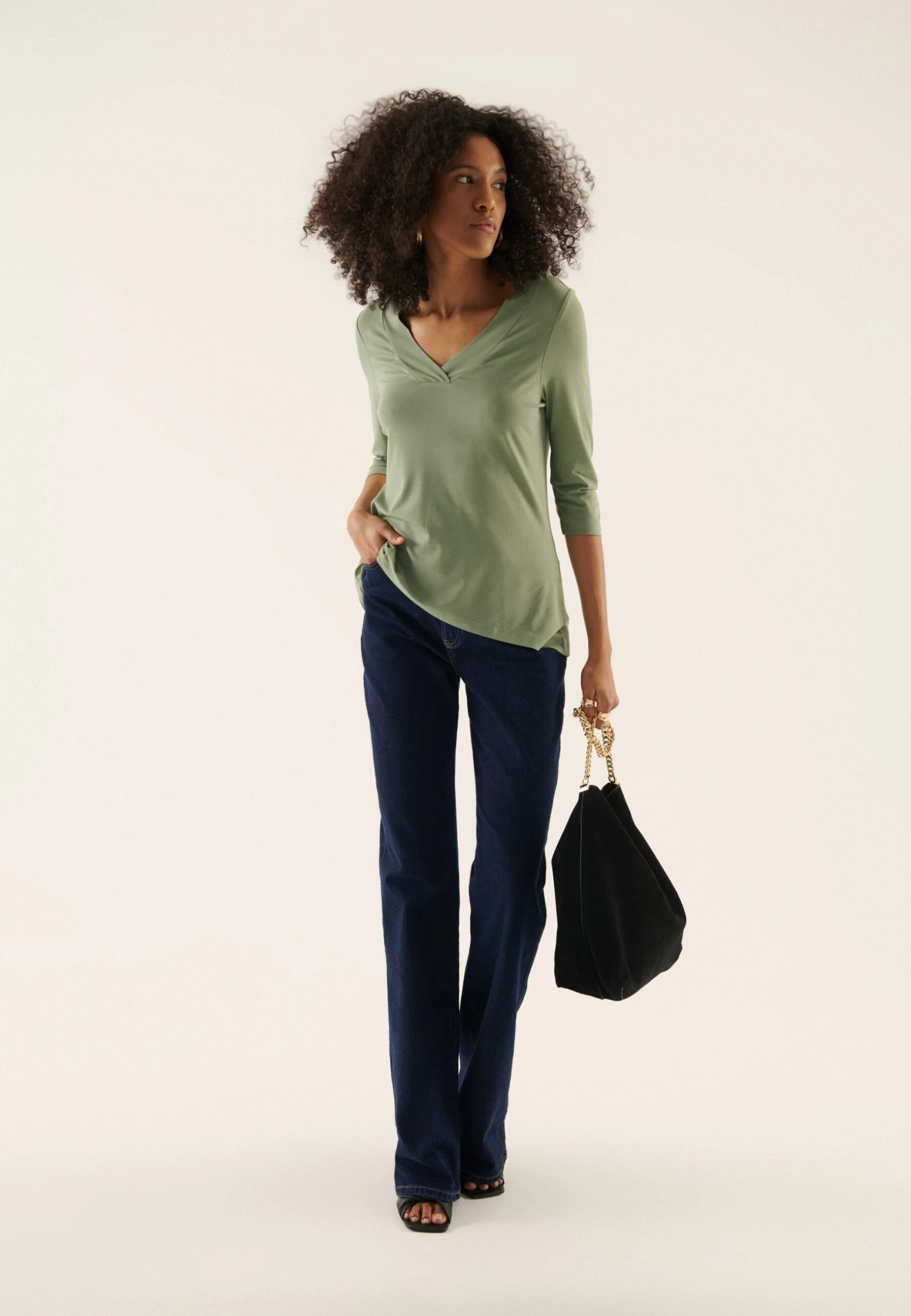 Anna Field 2 Pack - Longsleeve - Black/Light Green 1 Anna Field 2 Pack - Longsleeve - Black/Light Green