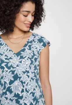 Midi V Flared Dress Witrh Ruffle Sleevees - Jerseyjurk - Dark Blue/Blue -Anna Field 3e624a7562d3474eb634dd22da87092f