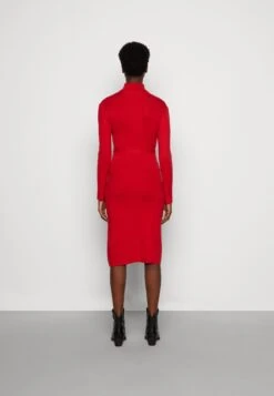 Anna Field Rollkragen Ripp Mini Strickkleid Mit Gürtel - Gebreide Jurk - Red -Anna Field 4ef1d85f8bbc434eb08163e6609c362a