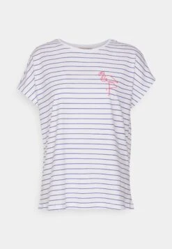 Anna Field Placed Stripe Flamingo Francesca- T-Shirt Print - White -Anna Field 65b9bfd9671b4e5bbde072ce7cddfc39