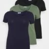 3Er Pack- T-Shirt Basic - Blue/Green/Black