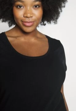 T-Shirt Basic - Black, White -Anna Field ccc88eeade69423a94704d80ab1a0e5e